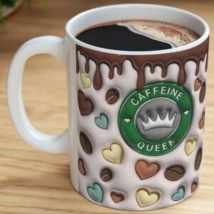 CAFFEINE QUEEN Brand New Ceramic Cup Coffee Mug